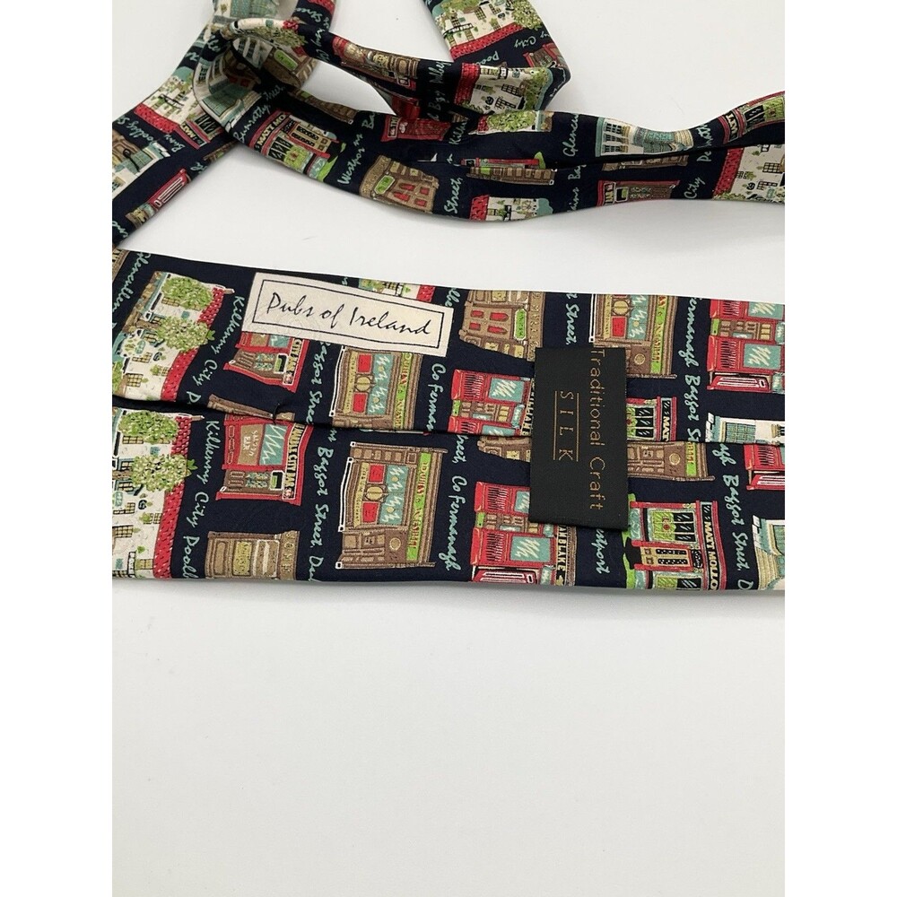 Traditional Craft Pubs of Ireland Silk Tie 59 x 4 Blue Kilkenny Westport Beer - Picture 6 of 6